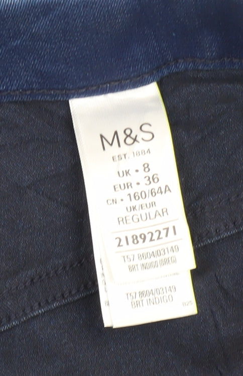 Marks and Spencer Women's Blue Jeggings Size 8 Regular Fit