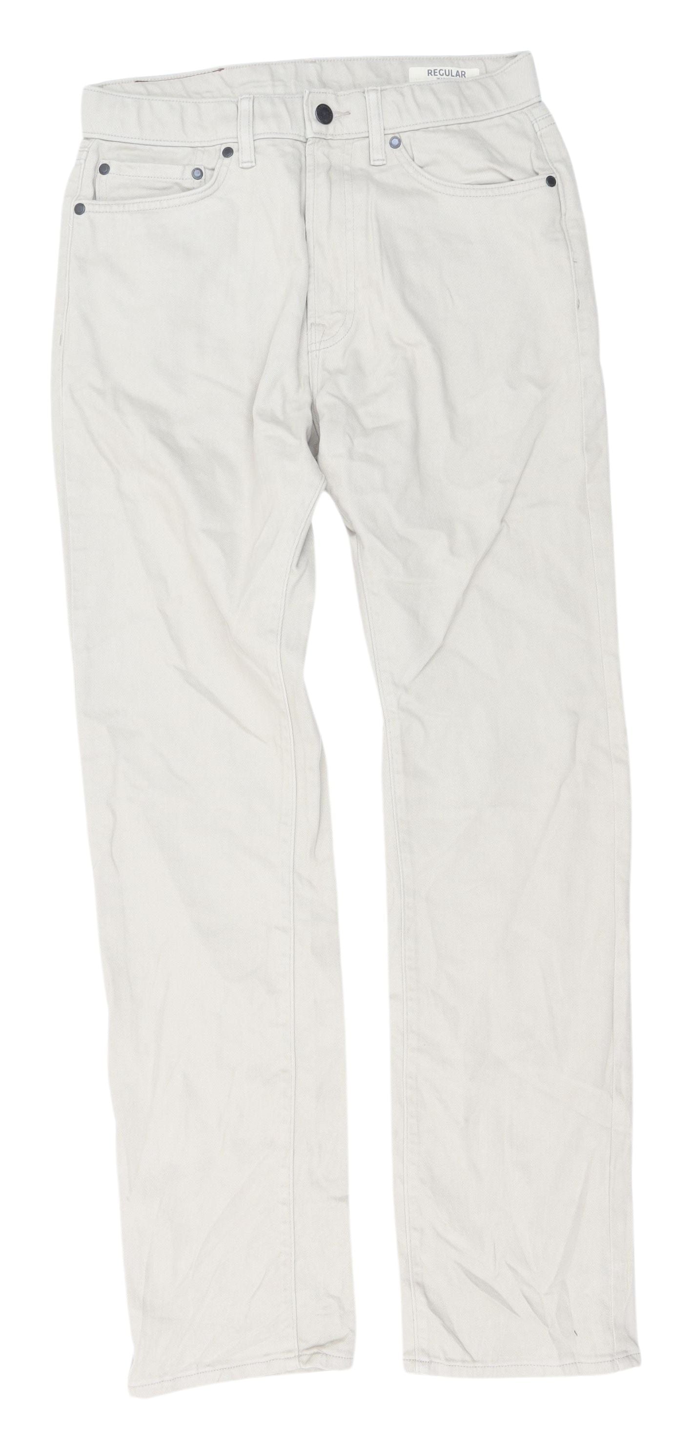 Marks and Spencer Men's Ivory Straight Jeans 30W 33L