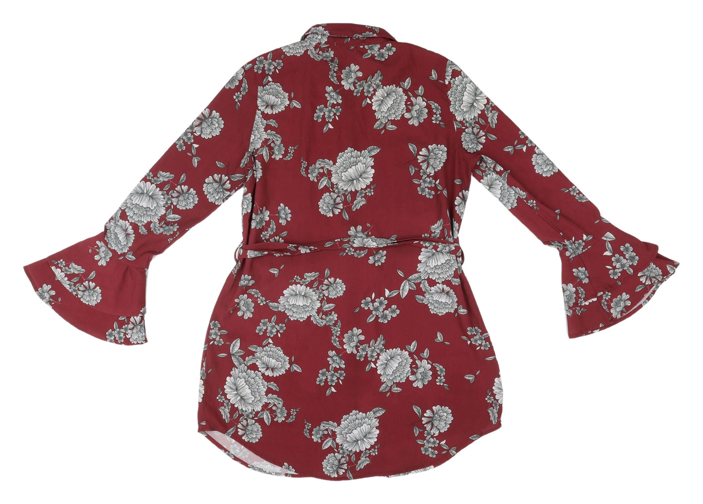 In the Style Women's Red Floral Shirt Dress