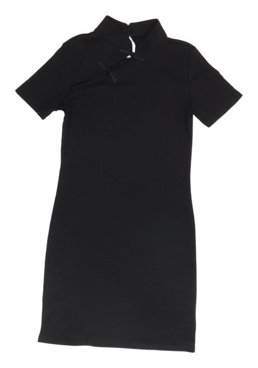 Dazy Women's Black High Neck Knit Dress - M
