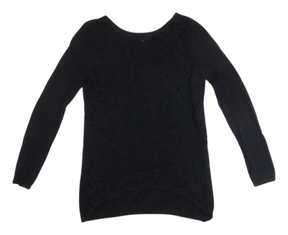 Next Women's Black Cotton Pullover Jumper, Size 8