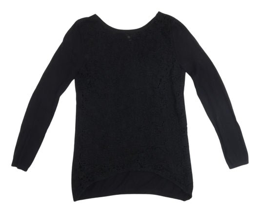 Next Women's Black Cotton Pullover Jumper, Size 8