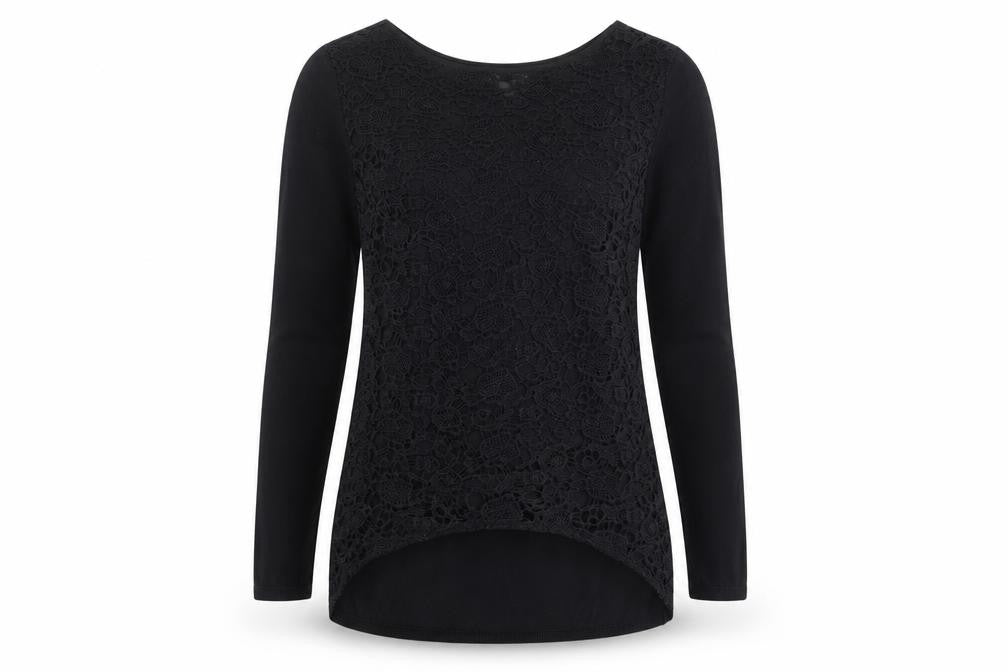 Next Women's Black Cotton Pullover Jumper, Size 8