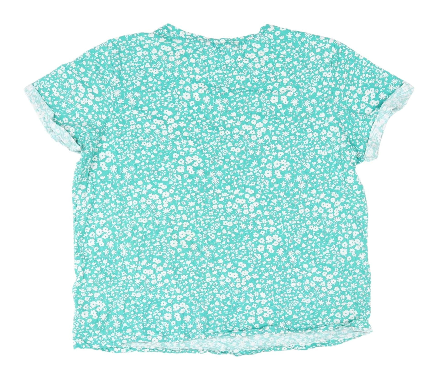Marks and Spencer Women's Green Floral T-Shirt