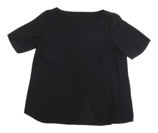 Label Be Women's Black Blouse - Size 14, Casual Essential