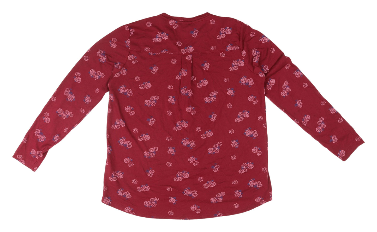 Plum Tree Women's Floral Red Blouse UK 14 Casual