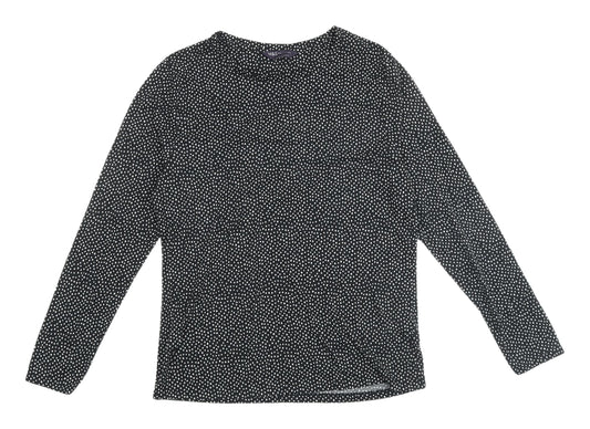 Marks and Spencer Women's Black Polka Dot Long Sleeve T-Shirt