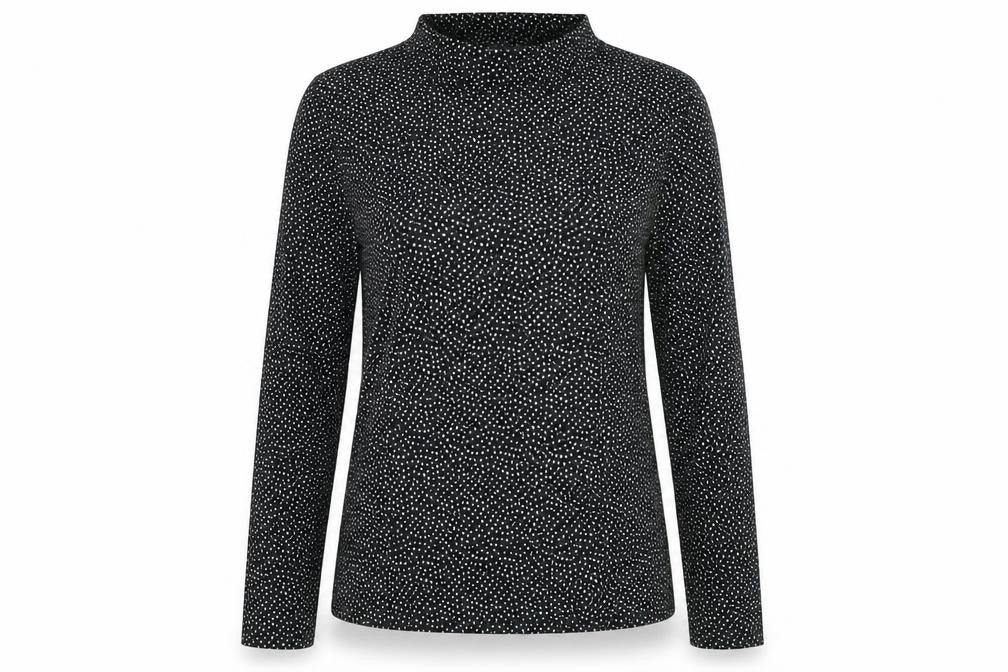 Marks & Spencer Women's Black Polka Dot Long Sleeve T-Shirt