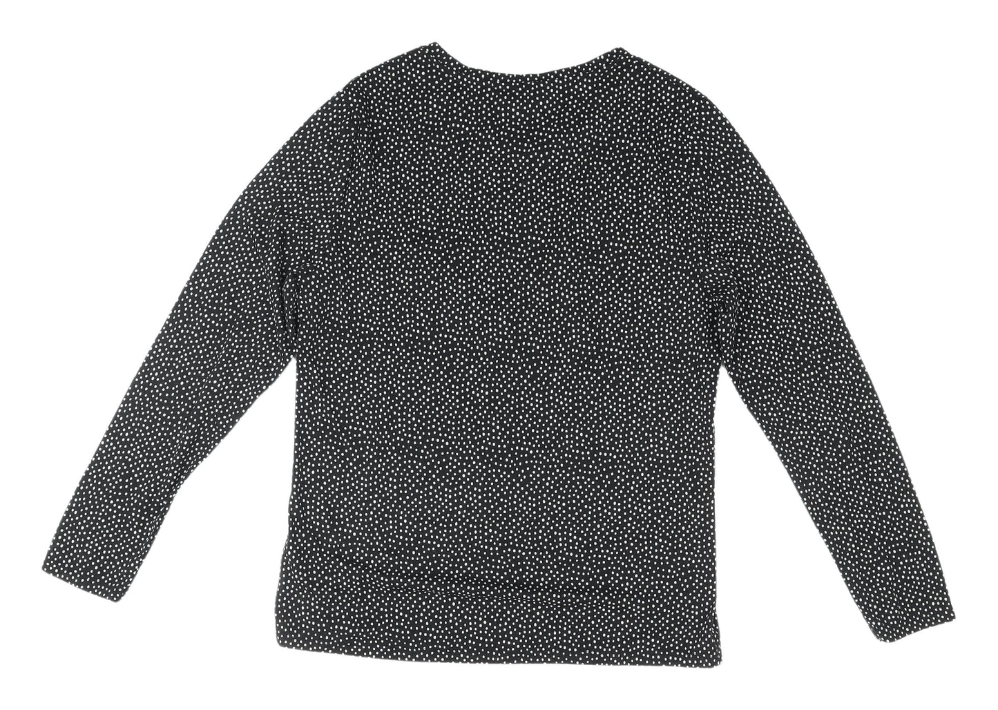 Marks and Spencer Women's Black Polka Dot Long Sleeve T-Shirt