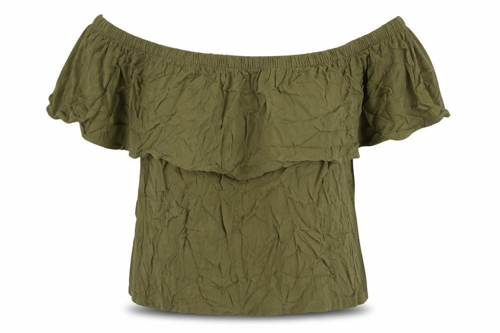 VILA Women's Green Off-Shoulder Blouse Size 10