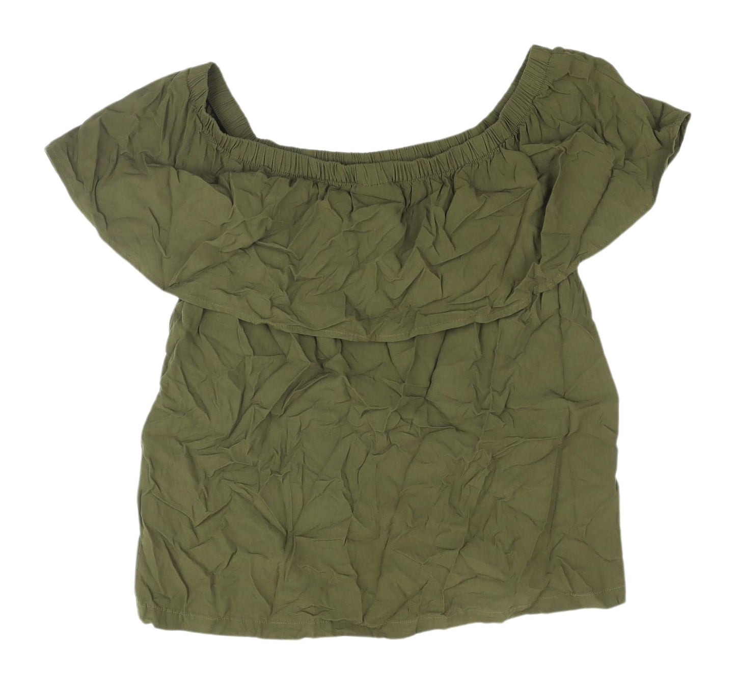 VILA Women's Green Off-Shoulder Blouse Size 10