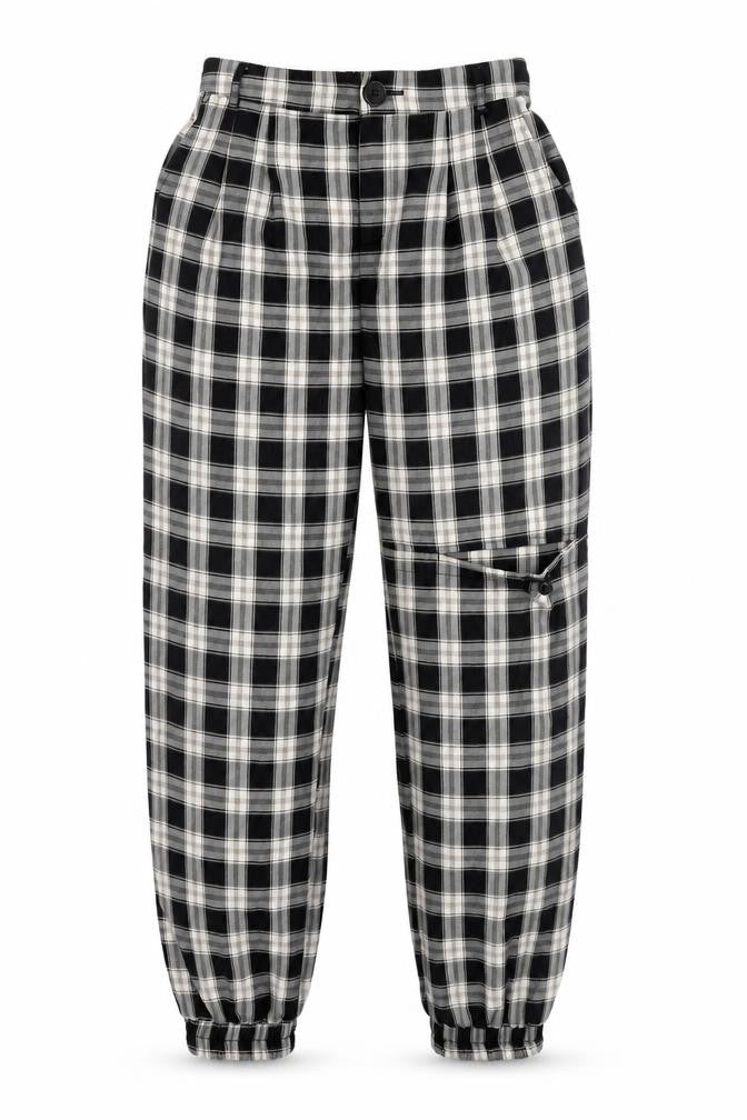 Topfeeling Women's Plaid Jogger Trousers - S, Multicoloured