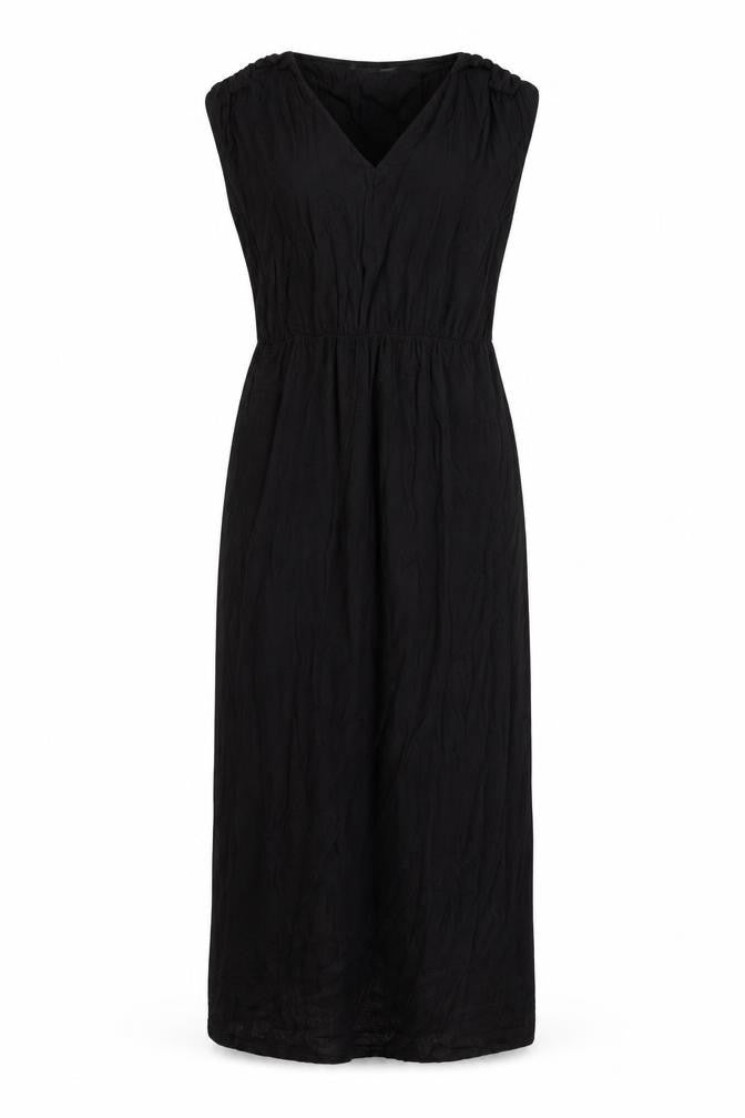 Oasis Black Sheath Midi Dress S Women V-Neck