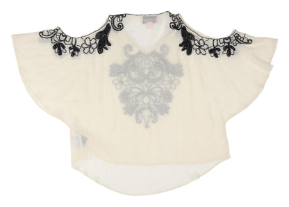 Back view of Miss Selfridge Women Ivory Cold Shoulder Blouse