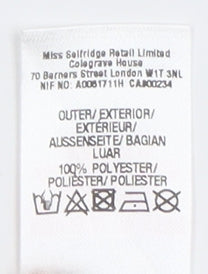Brand and care label for Miss Selfridge Women Ivory Cold Shoulder Blouse