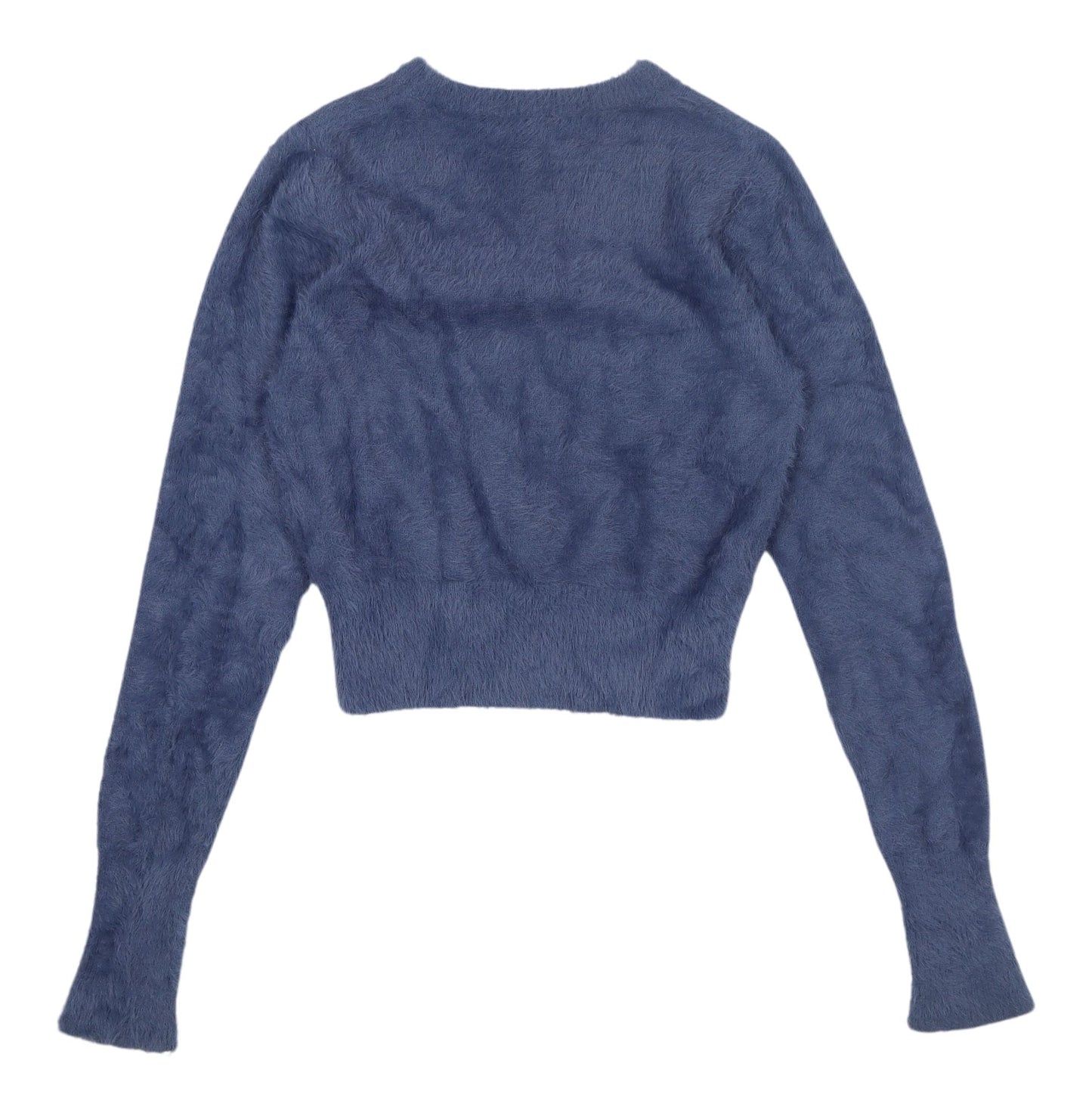 Zara Women’s Blue Pullover Jumper, Size S, Faux Fur Knit
