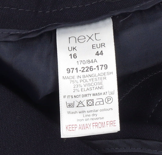 Next Women's Black Straight Trousers Size 16