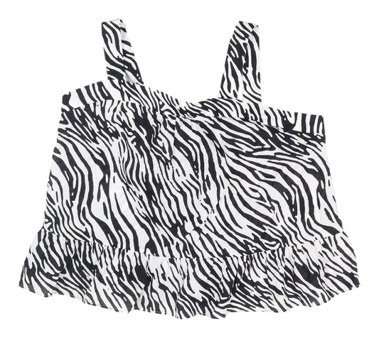 Marks and Spencer Women's Zebra Tank Top in Black, Size 24