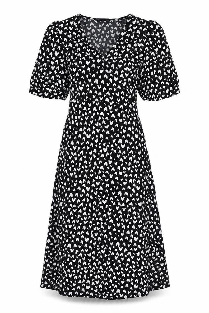Marks & Spencer Women's Black V-Neck A-Line Dress, Size 6