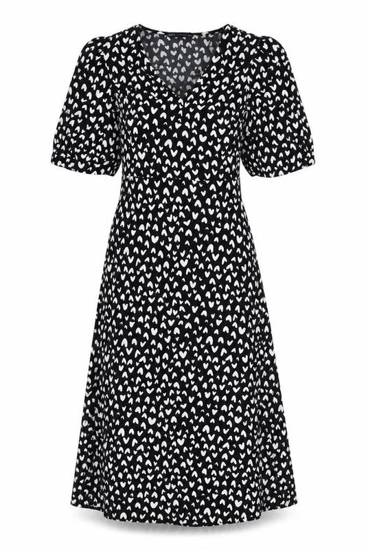 Marks & Spencer Women's Black V-Neck A-Line Dress, Size 6