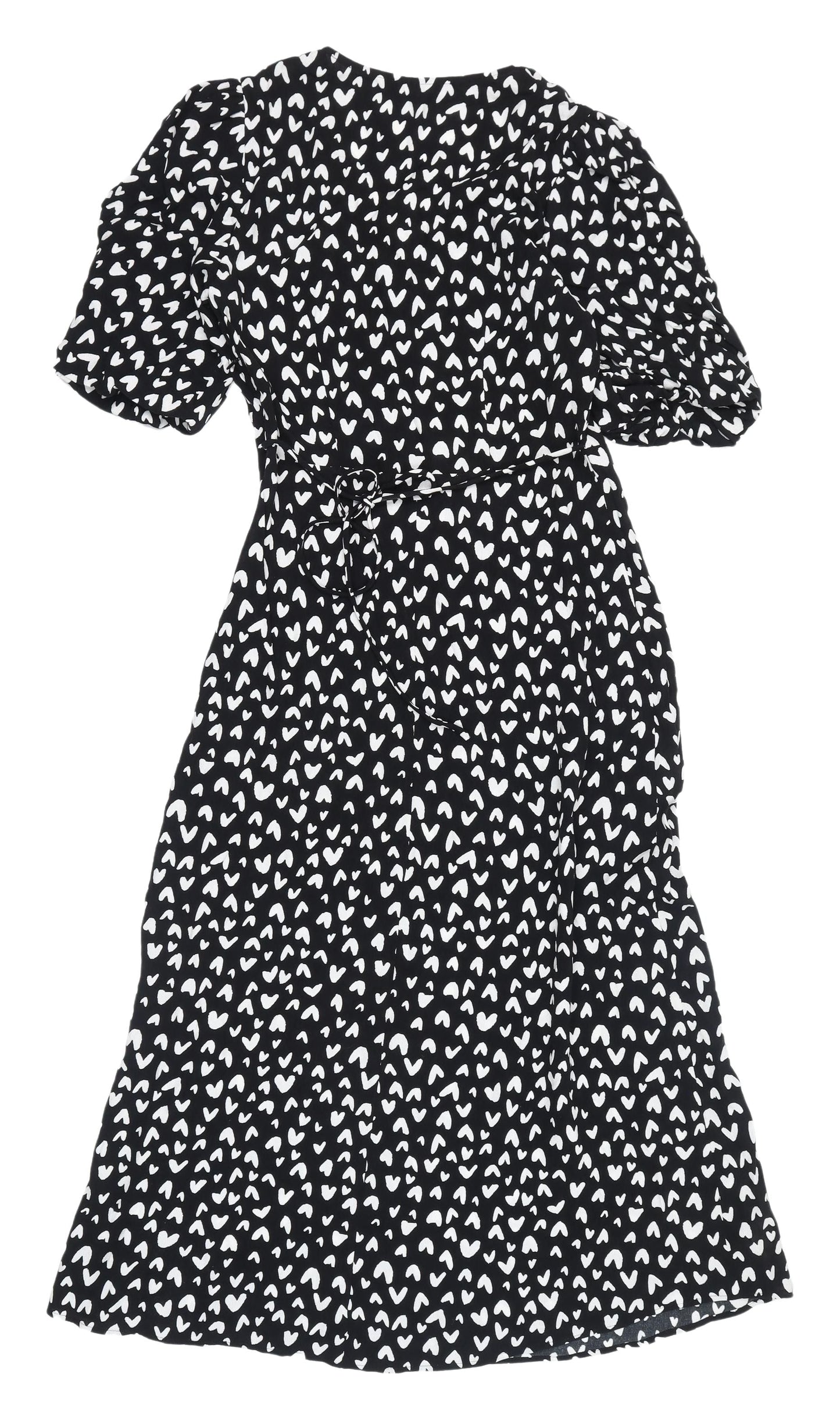 M&S Women's Black V-Neck A-Line Dress, Size 6