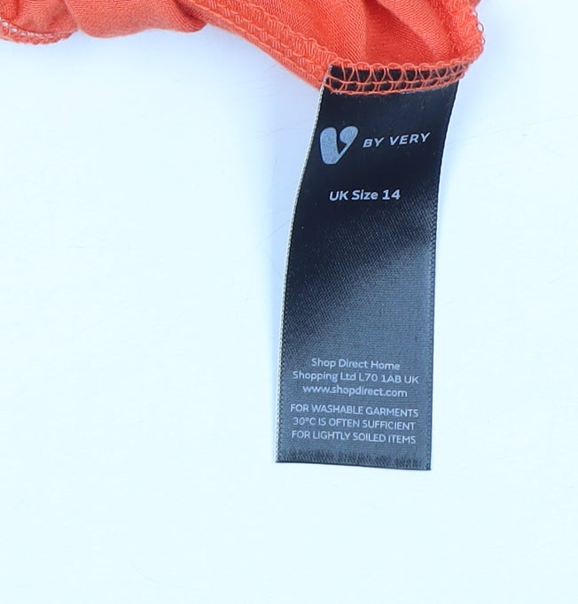 Very Women's Orange Off the Shoulder Blouse, Size 14