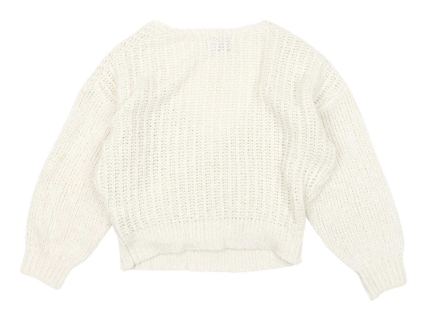 ASOS Women's White Wrap Knit V-Neck Jumper Sz 10