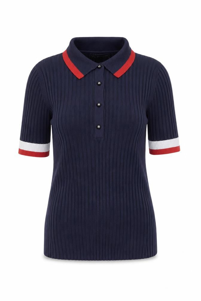 Marks & Spencer Women's Blue Polo Shirt Size 6