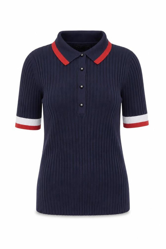 Marks & Spencer Women's Blue Polo Shirt Size 6