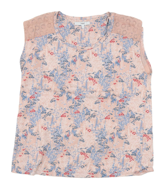 Next Women's Floral Multicoloured Tank Top UK 12 Cotton