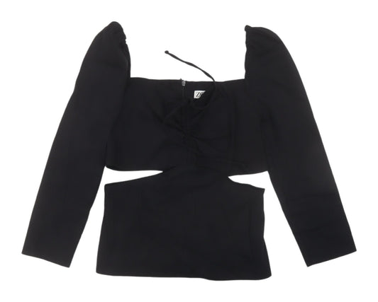 Zara Women's Black Cropped Blouse XS