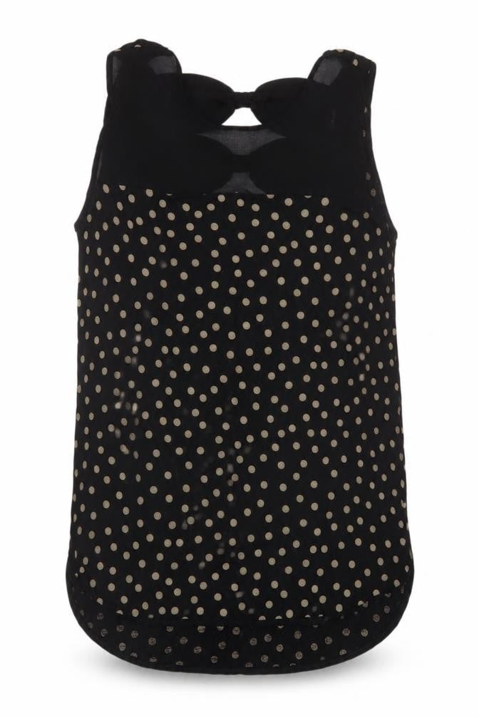 Next Women's Black Polka Dot Sleeveless Tank Top