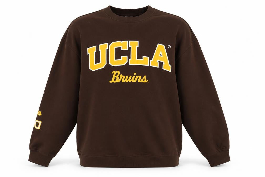 H&M Unisex Brown Graphic Sweatshirt, Size 8, Cotton Polyester