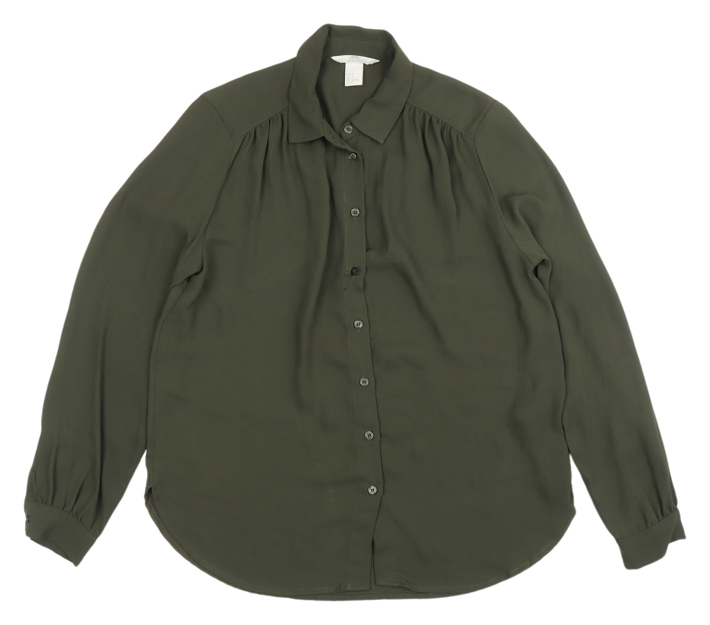 H&M Women’s Green Button-Up Shirt Size 6, Polyester