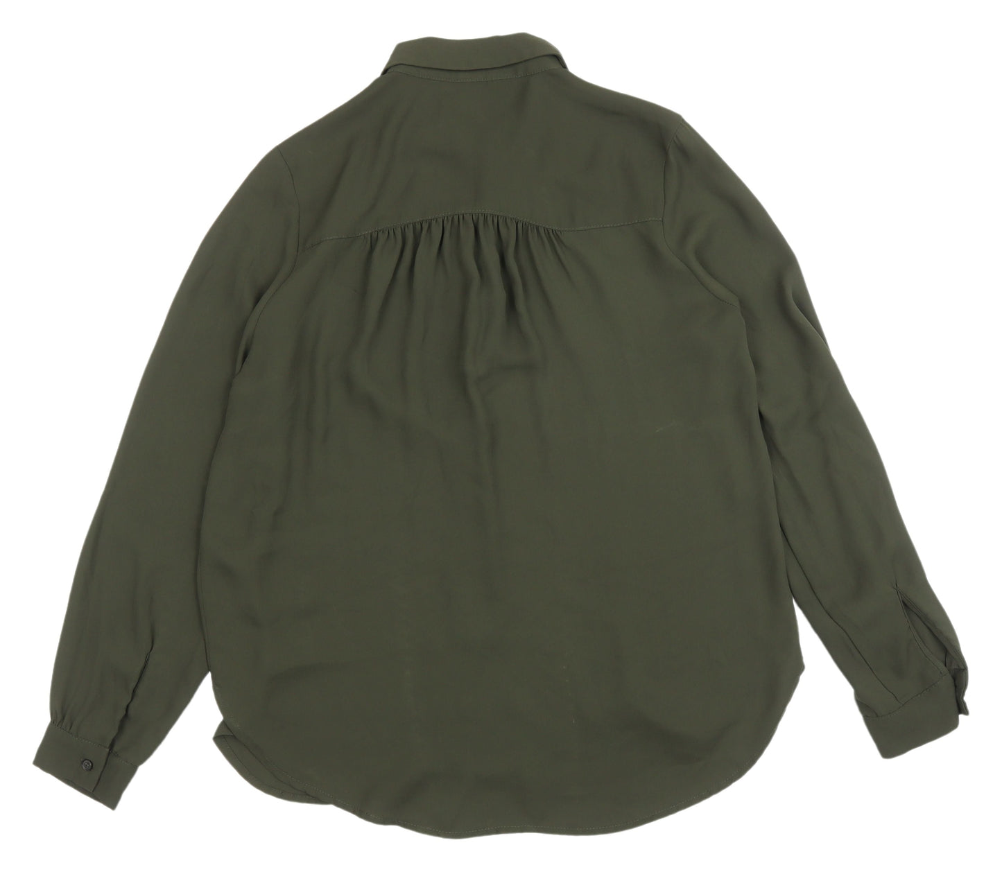 H&M Women’s Green Button-Up Shirt Size 6, Polyester