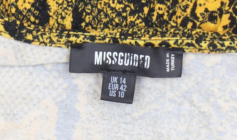 Missguided Women's Yellow Snake Print Crop Tank