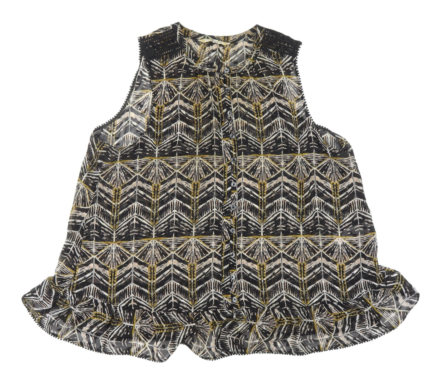 Next Women's Multicoloured Geometric Sleeveless Blouse Size 12