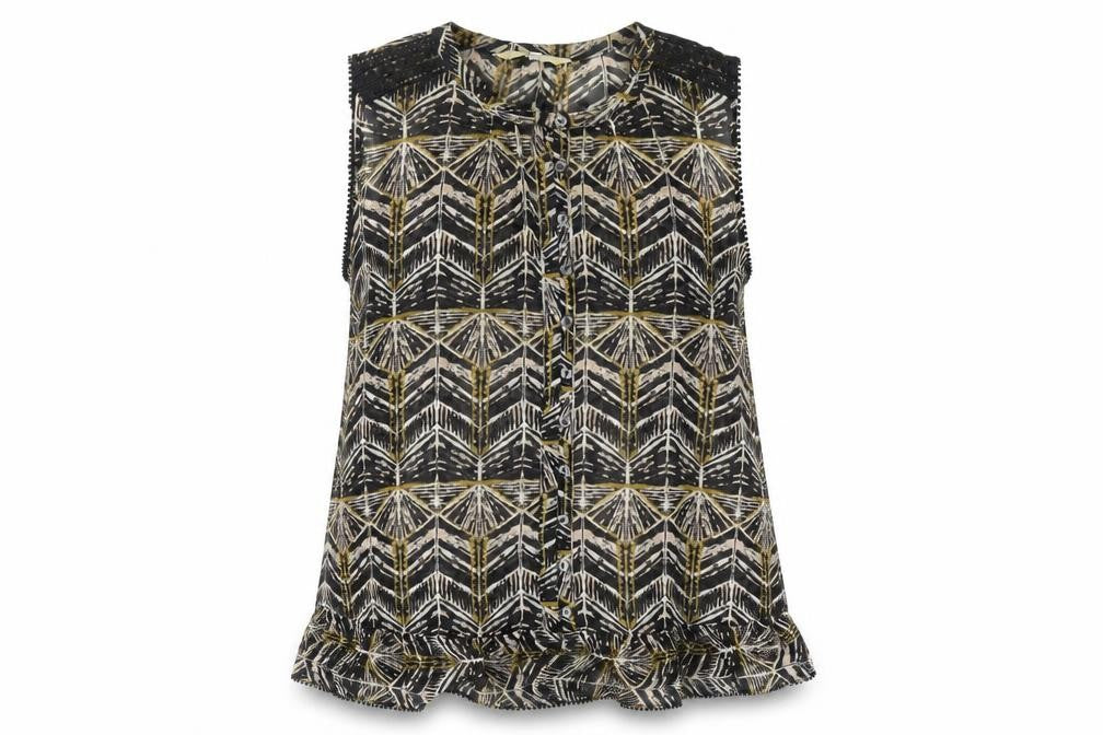 Next Women's Multicoloured Geometric Sleeveless Blouse Size 12