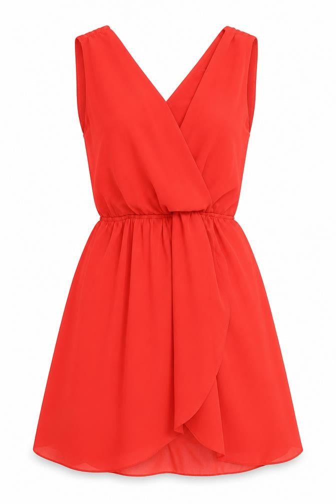 TFNC London Red Women's Wrap Dress, Size S, Summer Party