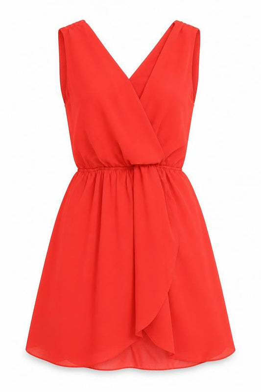 TFNC London Red Women's Wrap Dress, Size S, Summer Party