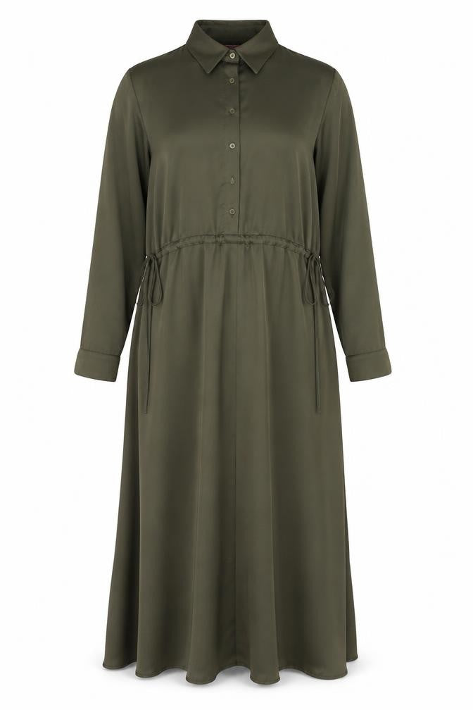Urban Threads Green Shirt Dress, Long Sleeve, Size 10