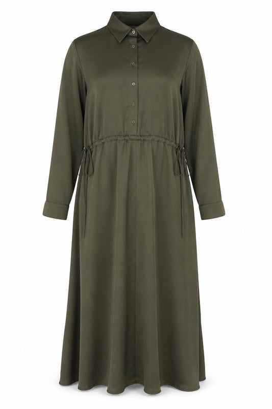 Urban Threads Green Shirt Dress, Long Sleeve, Size 10