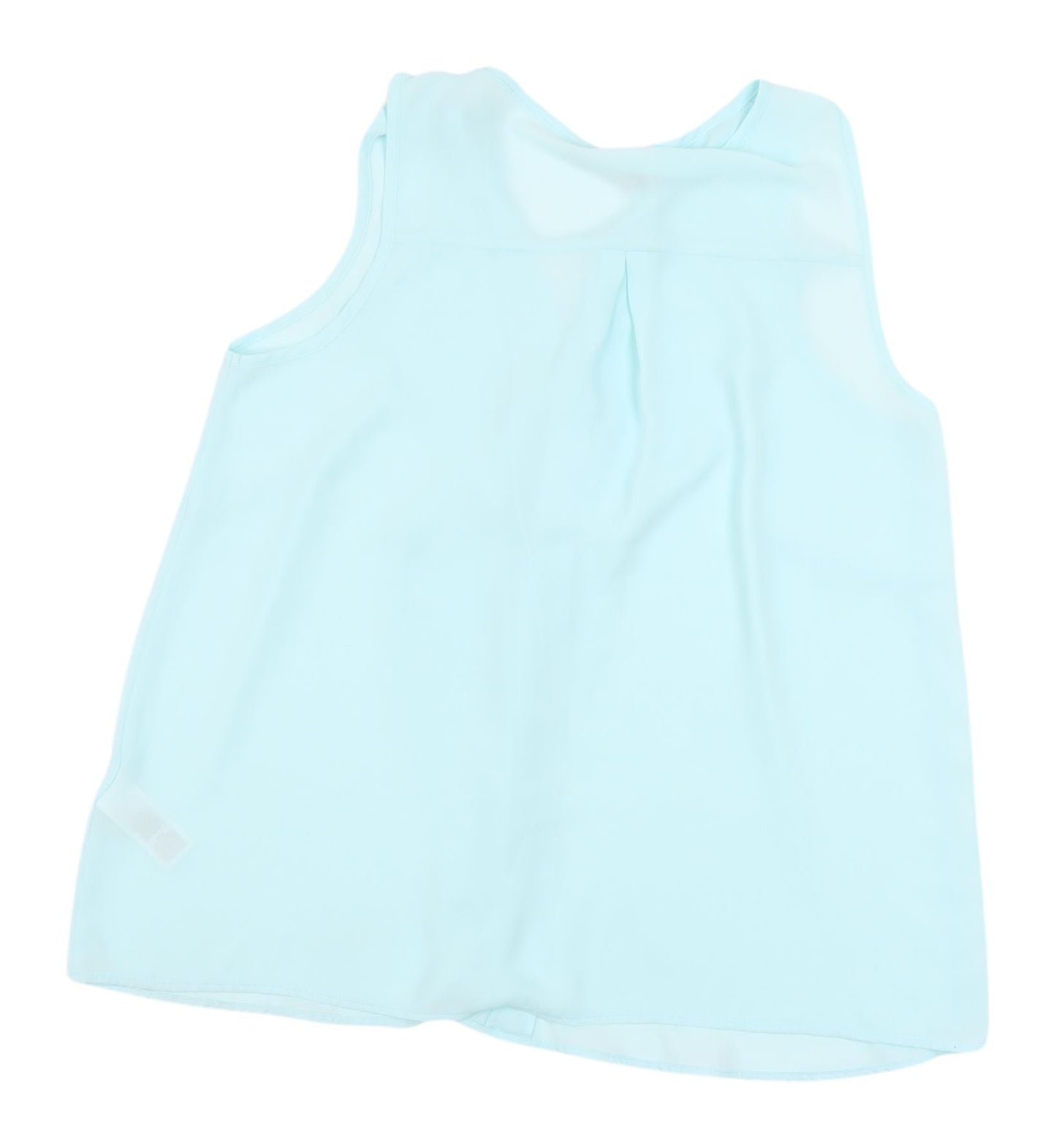 Marks and Spencer Women's Blue Sleeveless V-Neck Blouse