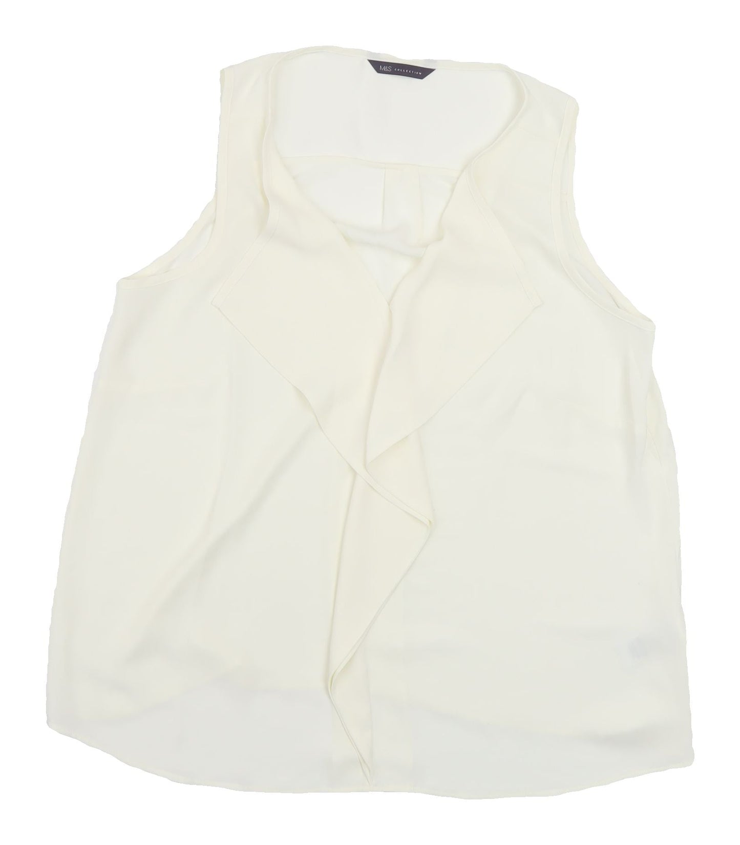 Marks and Spencer Women Ivory Blouse, Size 12, V-Neck Basic