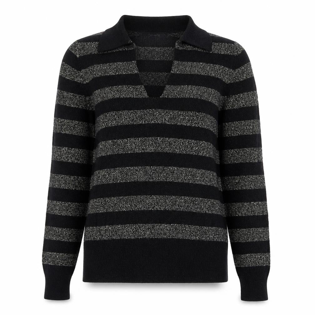 Marks & Spencer Women's Black Striped Jumper Size S