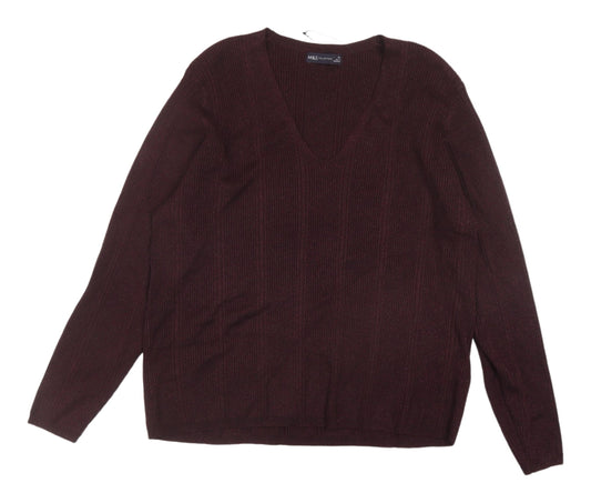 Marks and Spencer Women's Brown V-Neck Pullover
