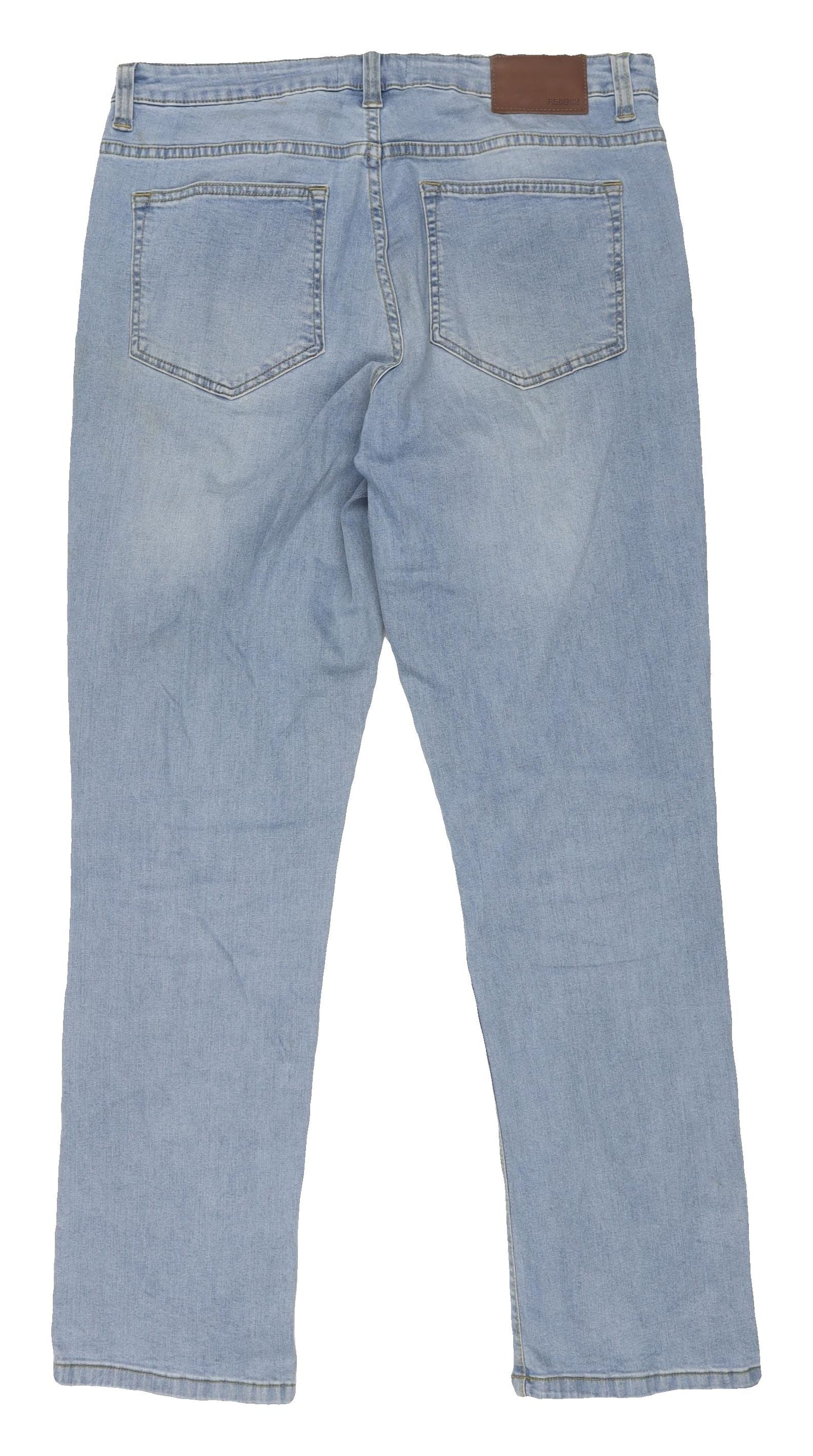 Re: Men's Blue Straight Jeans, Size 34, Light Wash
