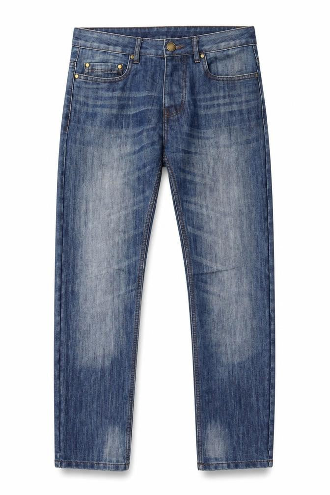 Denim Co. Men's Blue Slim Fit Straight Jeans