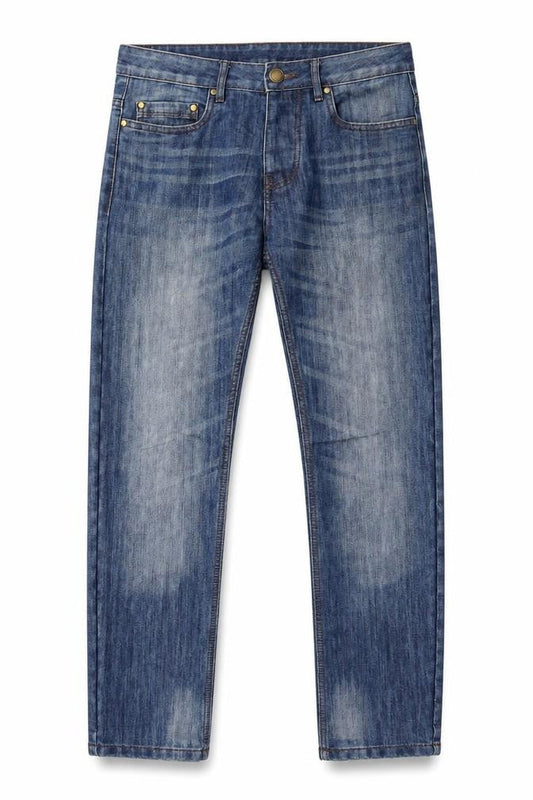 Denim Co. Men's Blue Slim Fit Straight Jeans