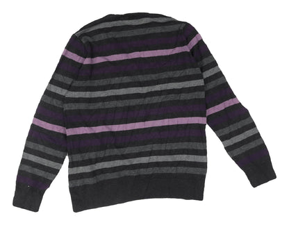 Marks & Spencer Men's Striped V-Neck Pullover M